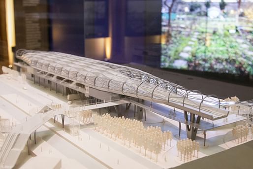 A model of the Parc-des-Expositions station designed by Dietmar Feichtinger on view at La Fabrique du métro. Image: Leticia Ponctual/Courtesy of Harvard GSD.