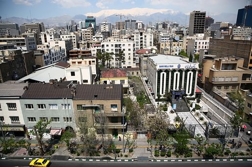 Aerial view, Enghelab Street Rehabilitation, Tehran, Iran. © Aga Khan Trust for Culture / Barzin Baharlooei (photographer)