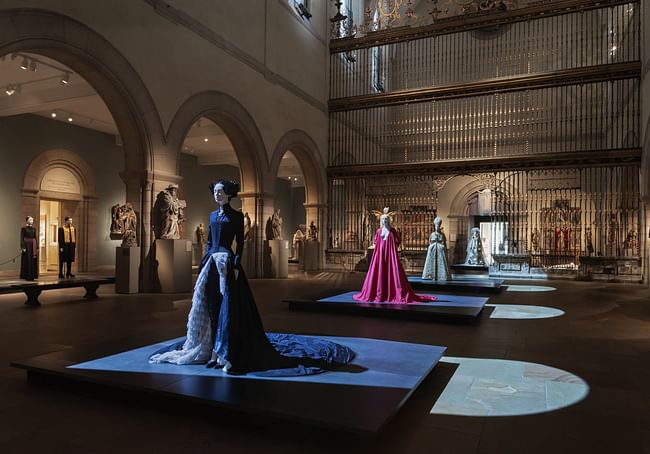 “Heavenly Bodies- Fashion and the Catholic Imagination”, The Met Fifth Avenue- Medieval Sculpture Hall. Photography by Brett Beyer