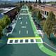 Artist's rendition of Sandpoint, Idaho - Home of Solar Roadways. Graphic artist: Sam Cornett. Image via Solar Roadways Indiegogo page.