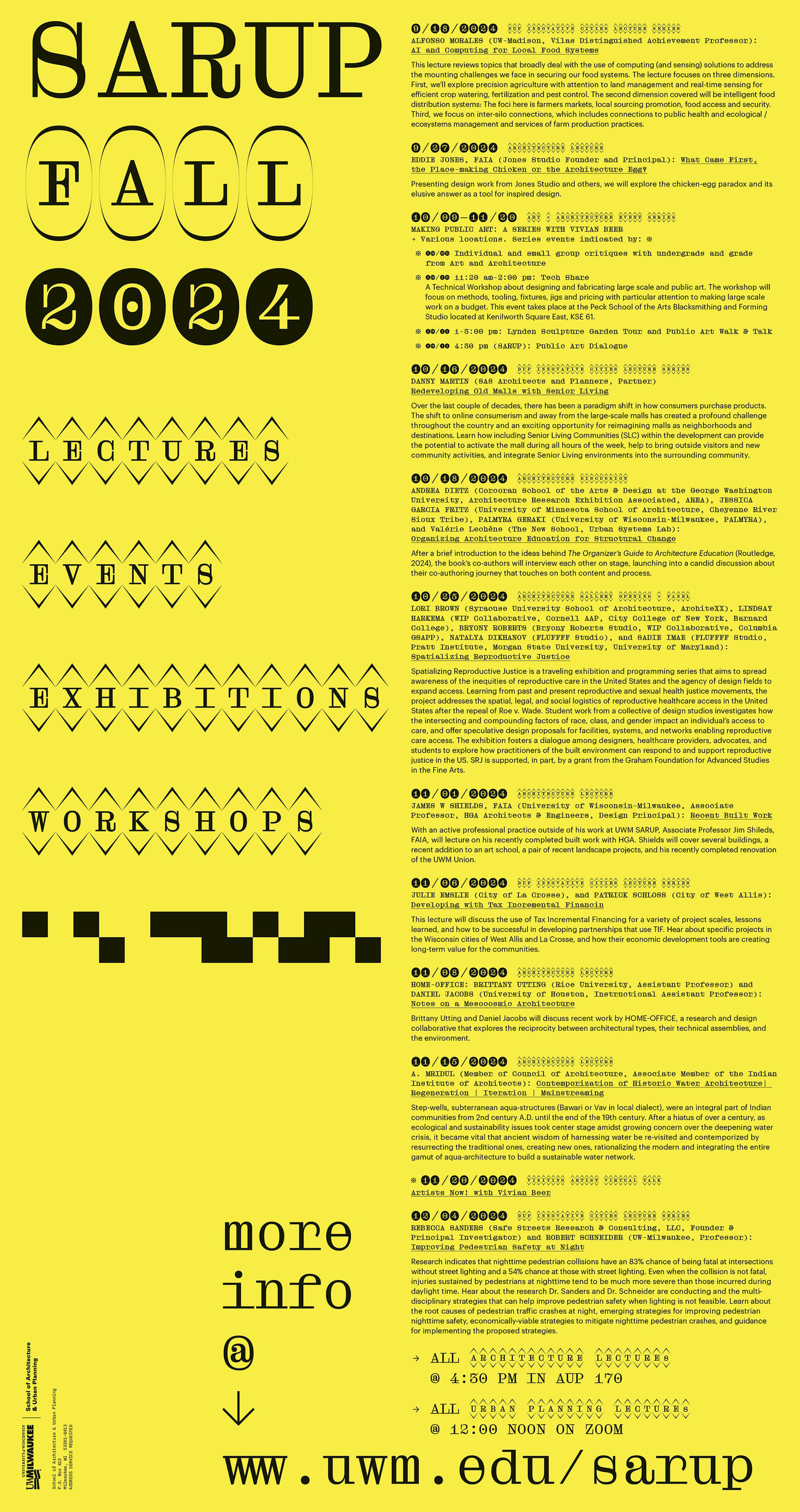 The most popular Fall '24 architecture school lecture poster designs ...