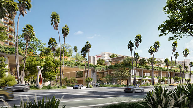 View from Santa Monica Blvd (Foster + Partners)