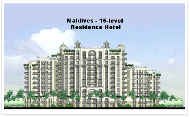 Maldives - highrise for Island. Designed by Darren and WATG.