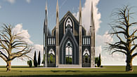 church gothic architecture design and rendering