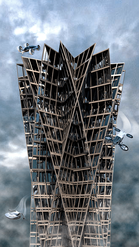 Future Mega City Skyscraper