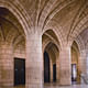 Entrance vaults at the Riverside Church in Manhattan by the Guastavino Company. The Guastavino Company was able to integrate its vaulting into the steel framing, so that the loads were shared between the two systems. Though this made the vaulting seem decorative rather than essential, the vaulting was in fact load bearing and part of the building's structural system. Photo © Michael Freeman, Courtesy of the Museum of the City of New York 