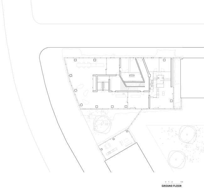E' Tower Ground floor plan. Image: Wiel Arets Architects