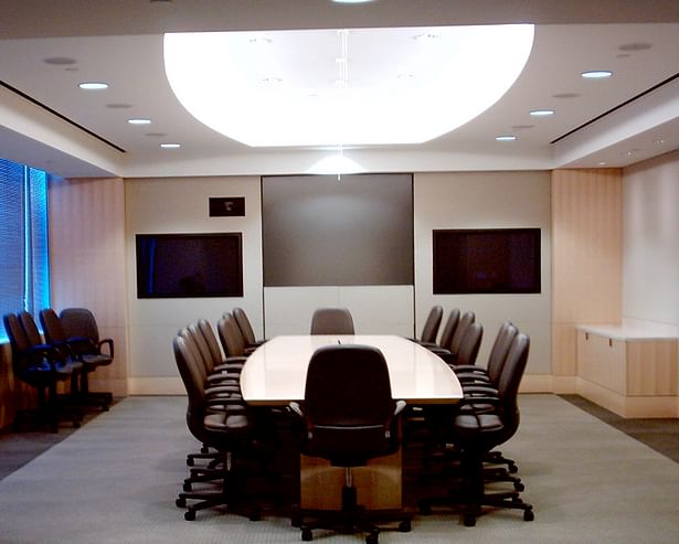 Executive Boardroom with custom wood paneling