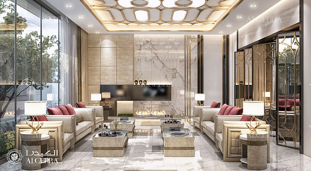 Luxury modern villa living room