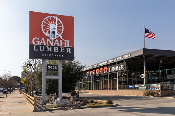 Exterior view of Ganahl Lumber on Colorado Boulevard 