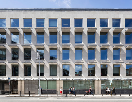 2023 Royal Academy Architecture Prize winner Shane de Blacam's Office Building St Stephens Green, Dublin. Photograph by Peter Cook