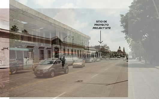 An overlay of the 1961 with a 2013 photo shows former and current structures around the project site. Photo courtesy of CoArq