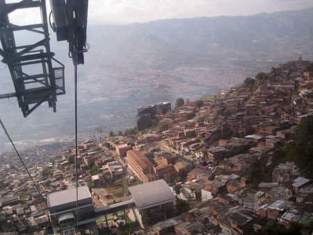 on the Metro Cable (cable car system), Santo Domingo Savio, Medellín (Colombia)