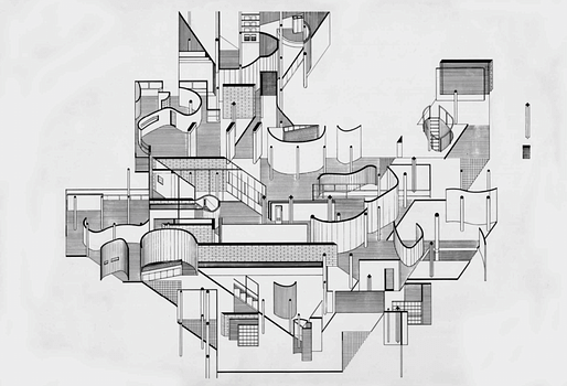 Collage Rebus 2: Axonometric Crystal (ARCH_151_LibeskindDaniel_1969-70S_D07)