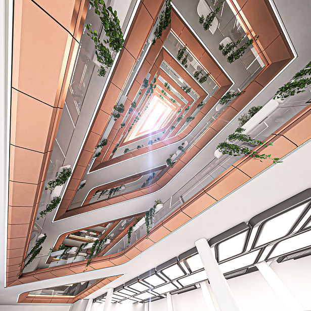 Interior_Atrium[Render © Arian Hakimi Architects]