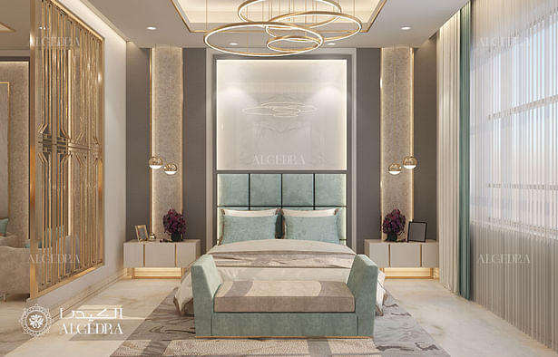 Bedroom design in luxury villa