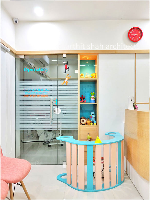 Dental Clinic Waiting Area Design Dental clinic waiting area design idea was to design a pediatric dental clinic with soothing yet playful ambiance. This clinic provides highly specialized treatment in Kids Dentistry, Orthodontic (Braces), Dental Implants and Smile Designing. #dentalclinicdesign #Pedodontist #PediatricDentistry #Dentistry #childdentist #smiledesign #dentalhospital 
