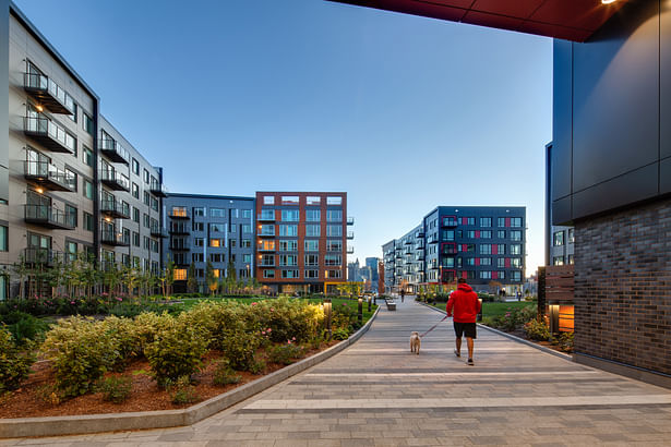At a new 12-acre mixed-use waterfront development called Clippership Wharf, a living shoreline and other strategies enhance resiliency, while nearly 500 apartment and condominium homes bring much-needed housing to East Boston.