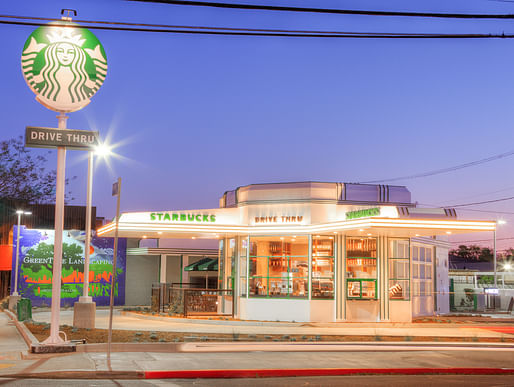 Starbucks (originally Gilmore Gas Station) restored by Valerio Inc., located in Hollywood, CA. Image: Douglas Olson.