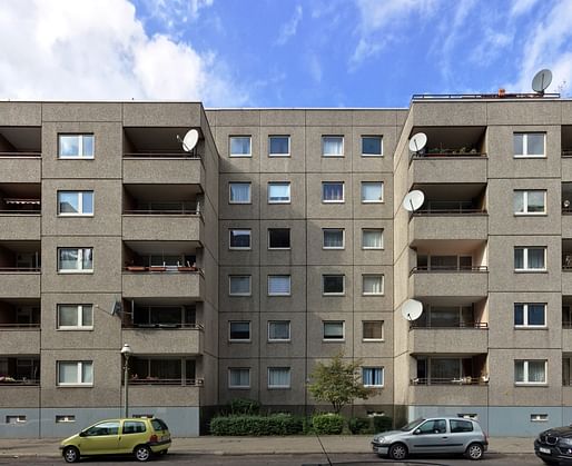 One of Berlin's Communist-era Plattenbau prefab apartment complexes. Image courtesy of Wikimedia user Gunnar Klack.