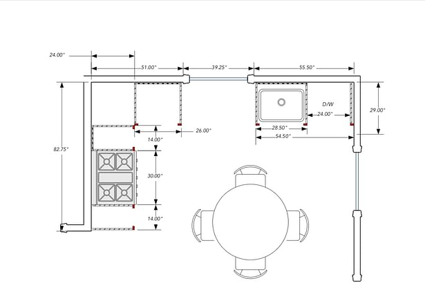 Partial Kitchen Floor Plan