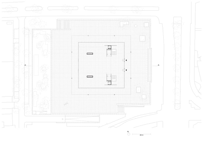 Ground floor plan (Original scale 1:750) © David Chipperfield Architects for Bundesamt für Bauwesen und Raumordnung