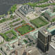 Aerial view of the Memorial to the victims of Communism site.