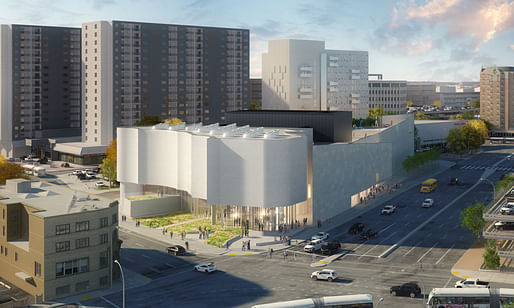 Rendering of the proposed Inuit Art Centre, designed by Michael Maltzan Architecture. Image courtesy of the Winnipeg Art Gallery. 
