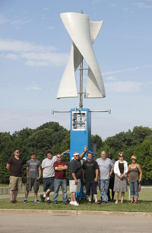 Bird-Friendly, vertical Wind turbine supplements electrical power in the windy city.