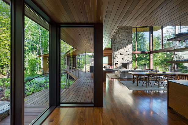 Living Room and Bridge to Guest Wing Photo by Chuck Choi