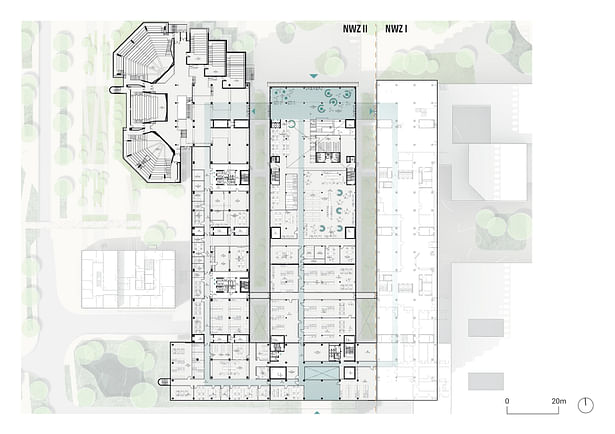 Ground floor plan, original scale 1:200 © HENN