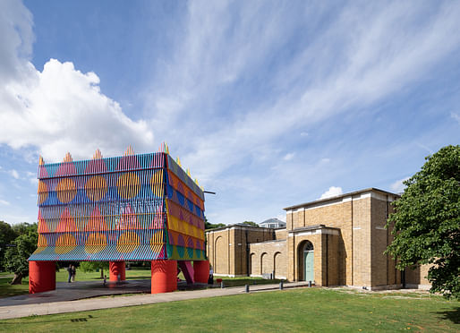 The 2019 Dulwich Picture Gallery summer pavilion The Colour Palace in London by Yinka Ilori and Pricegore. Photo: Adam Scott.