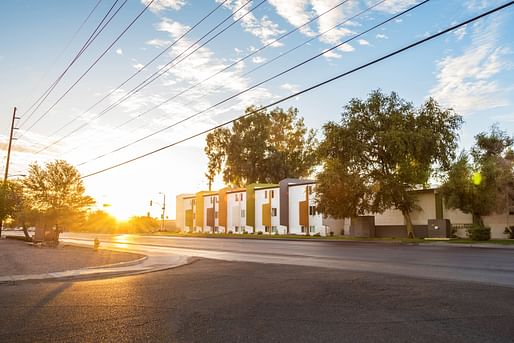 The Residences at Camel Back West​, a mixed-income housing complex that offers market-rate and below-market rate housing options. Image courtesy of Residences at Camel Back West / Chicanos Por La Causa.