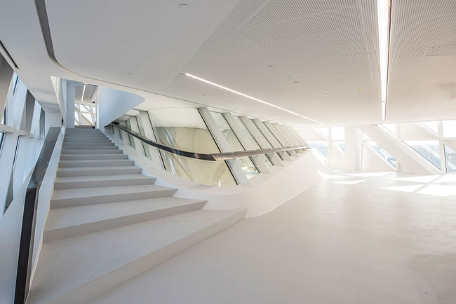 Stairs leading to the auditorium. Photo by Tim Fisher.