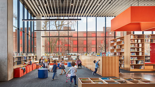Taylor Street Apartments and Little Italy Branch Library in Chicago, IL by Skidmore, Owings & Merrill. Photo: Tom Harris.