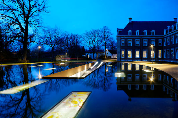Hageveld Estate ornamental pond with glass panels