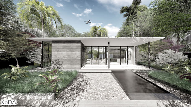 KoDA’s design of Aviation Resource Group’s 3,300 square foot headquarters connects and enhances the abundance of existing sub-tropical landscape. A combination of Gumbo Limbo trees and century-old Oaks contrast the building’s rigid, steel structure.