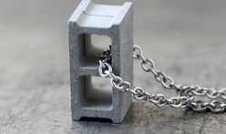 Cinderblock necklaces pendants made from poured concrete