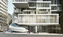 Herzog & de Meuron's 56 Leonard is finally getting its Anish Kapoor sculpture installed