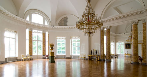 formal Semicircular Hall via The Tsarskoe Selo State Museum and Heritage Site 
