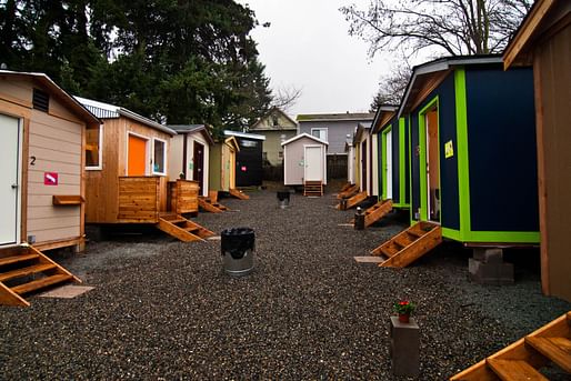 A Tiny House Village in Seattle. Image courtesy of Low Income Housing Institute 