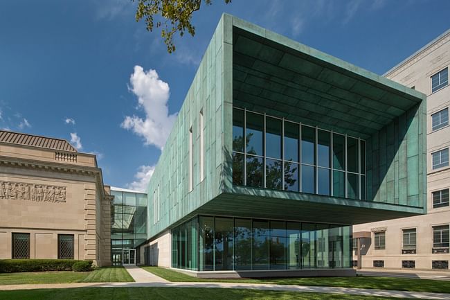 Columbus Museum of Art’s new Margaret M. Walter Wing and the glass atrium that joins the new wing to the historic Richard M. and Elizabeth M. Ross Building.
