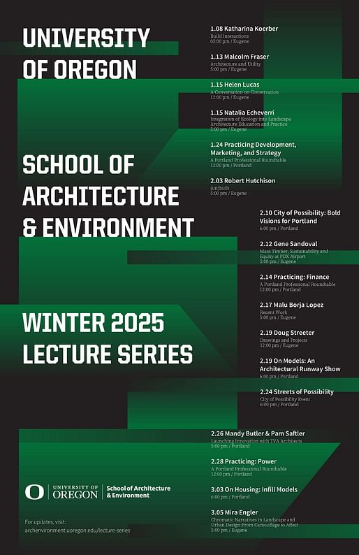 Lecture poster courtesy University of Oregon School of Architecture and Environment