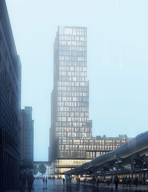 'Nordic Light', Olso tower competition winner, by Reiulf Ramstad Arkitekter and C.F. Møller Architects. Image: C.F. Møller Architects. 