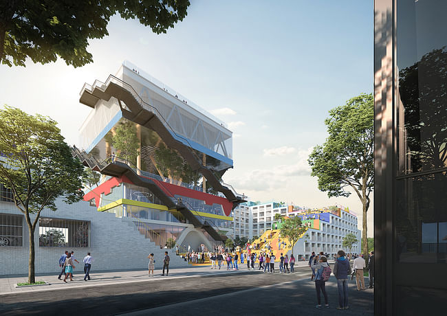 Rendering of MVRDV's Expo Pavilion 2.0 transformation. © MVRDV