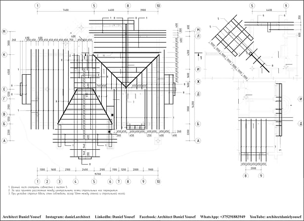 wooden construction - The layout of the rafters
