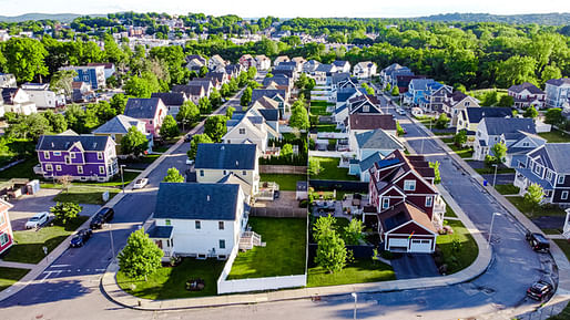 Aerial view of Residences at Harvard Commons. By Eli Monteiro, courtesy Cruz Companies