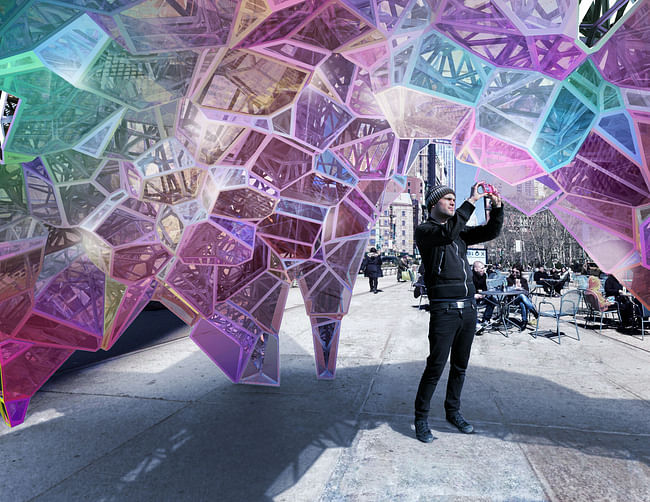 'Nova' by SOFTlab, winner of the 2015 Flatiron Public Plaza Holiday Design competition. Image courtesy of SOFTlab.