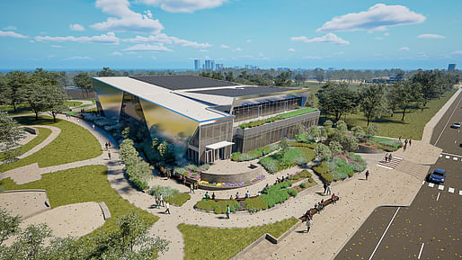Rendering of the upcoming Obama Presidential Center Athletics Center. Image courtesy of the Obama Foundation
