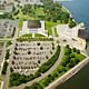 Aerial view rendering of the soon-to-open Edward M. Kennedy Institute for the United States Senate. Courtesy EMK Institute.